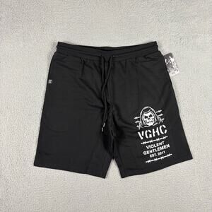 Violent Gentlemen Shorts Men’s Large Black Terry Grunge Gym Training Casual